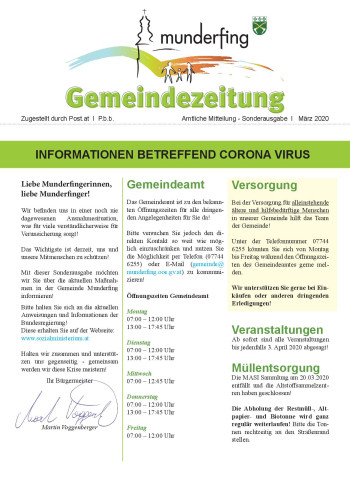 Cover Gemeindezeitung Sonderausgabe