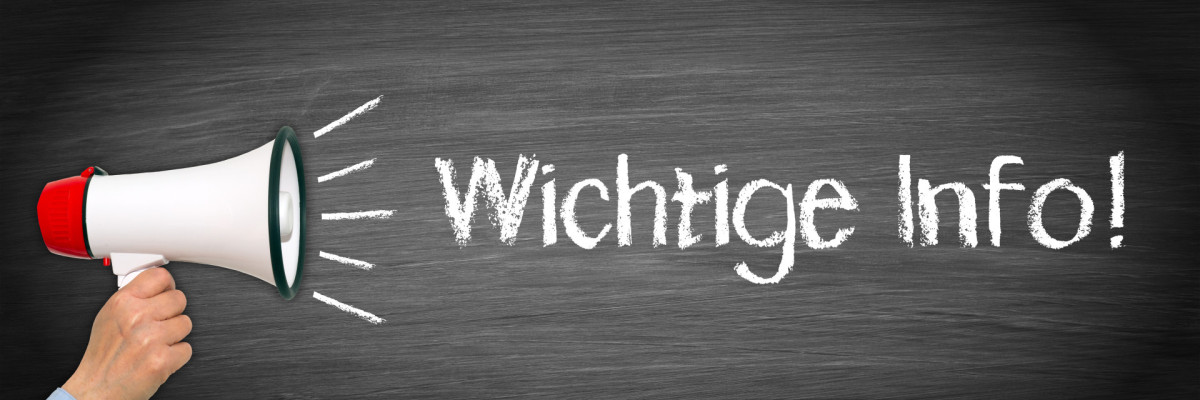 Schild mit der Aufschrift "Wichtige Information"